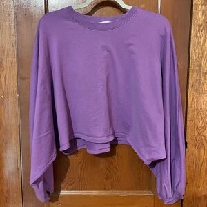 ZARA Purple Balloon Sleeve Crewneck